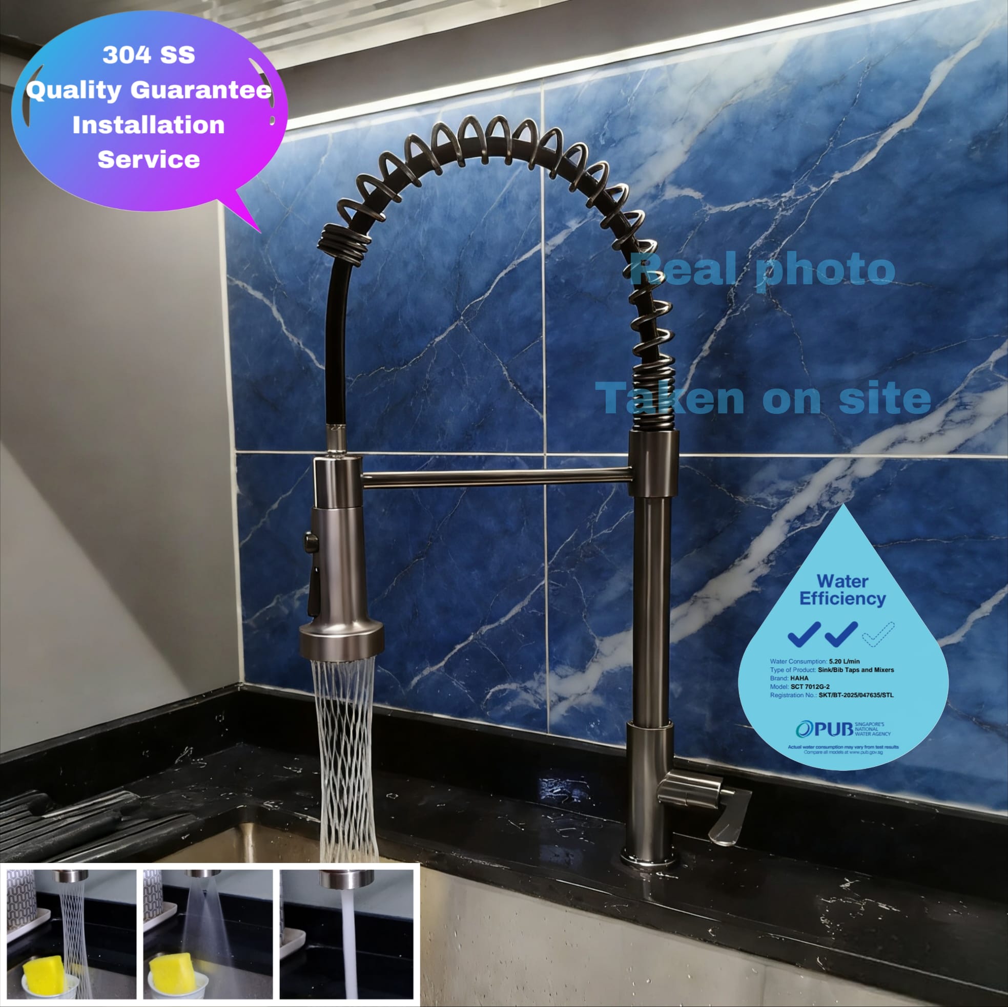 Black Pull-Out Kitchen Faucet